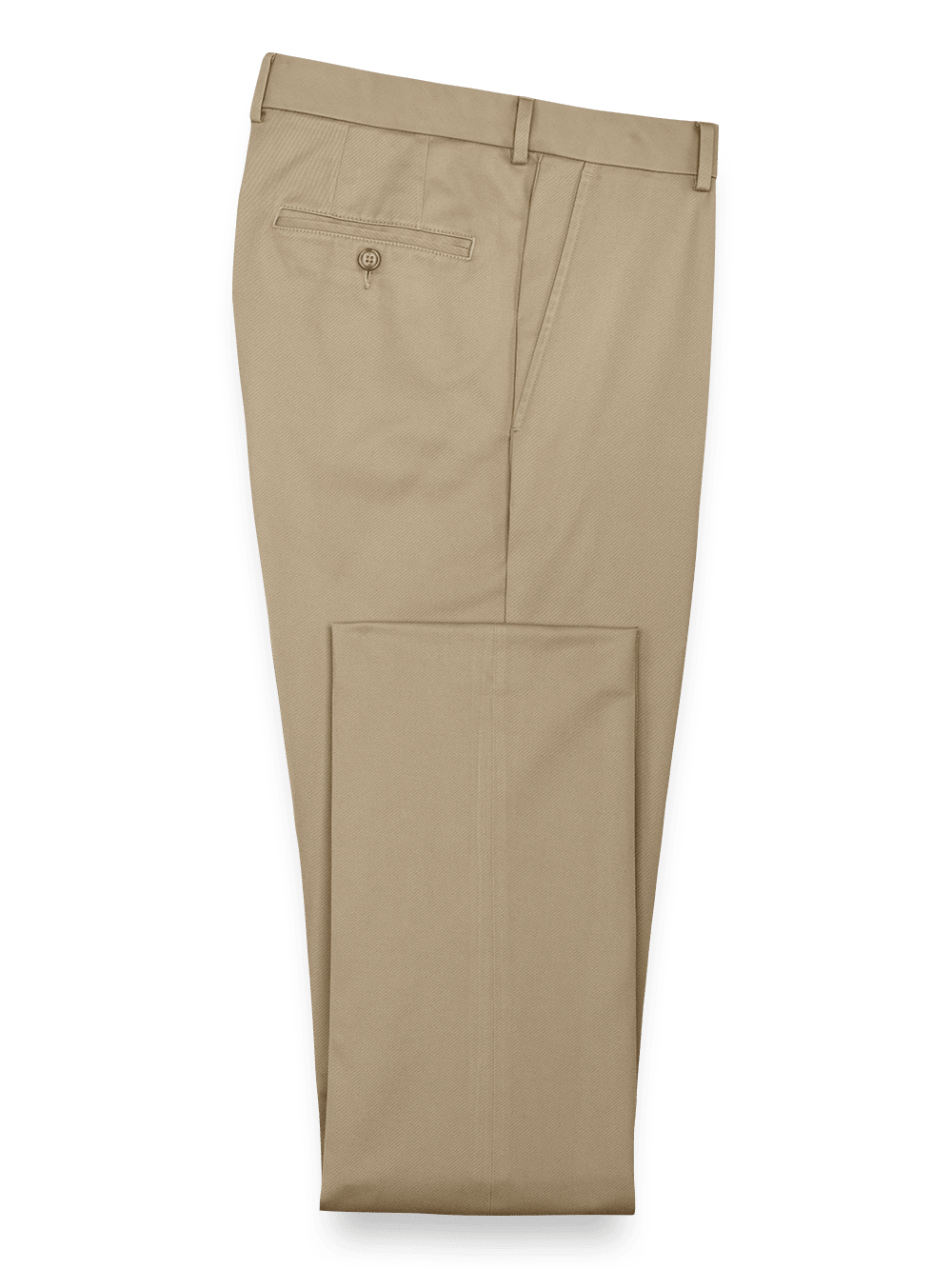 Product Image of Impeccable Cotton Chino Flat Front Pants-Khaki#model_flat front