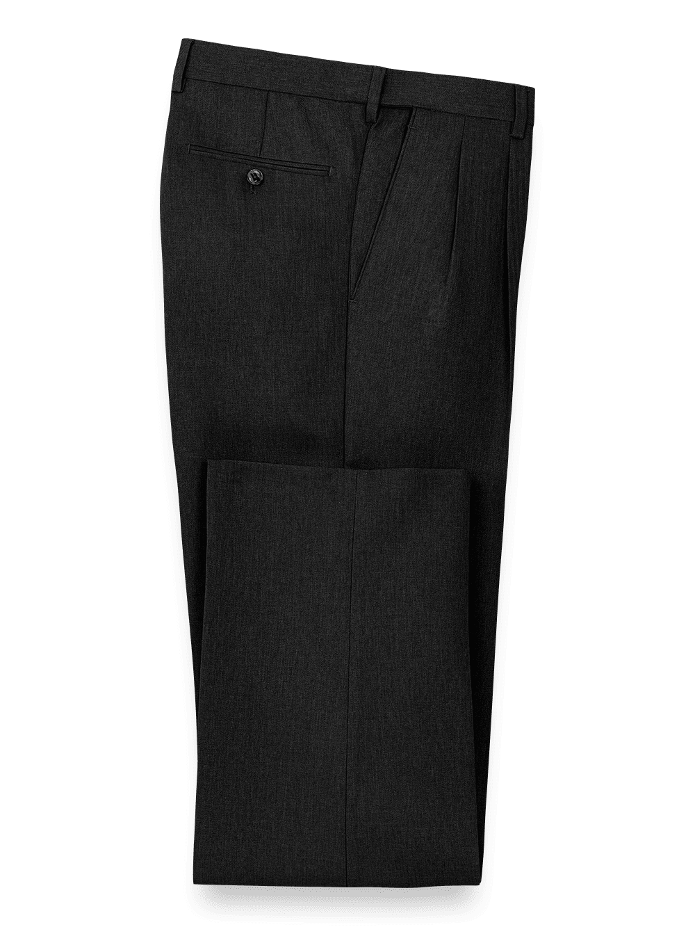 Product Image of Microfiber Herringbone Pleated Pants-Black