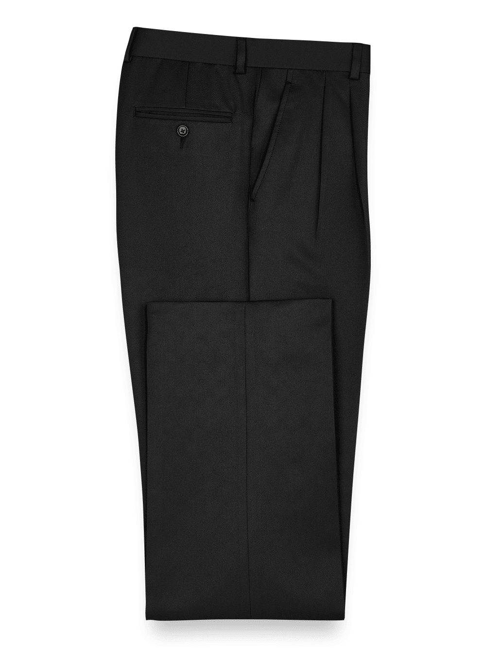 Product Image of Solid Microfiber Pleated Pants-Black
