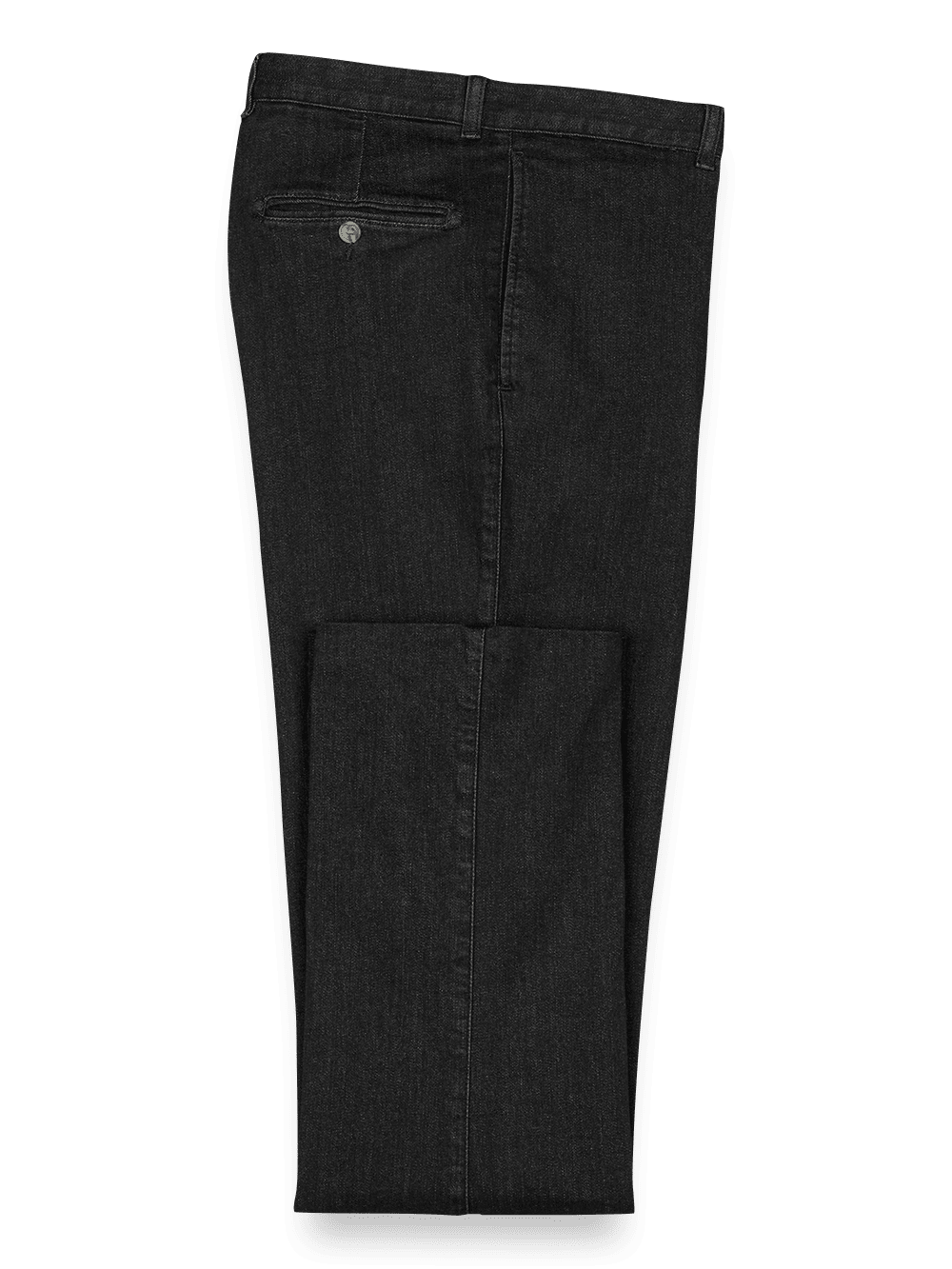 Product Image of Flat Front Denim Pants-Black#model_flat front