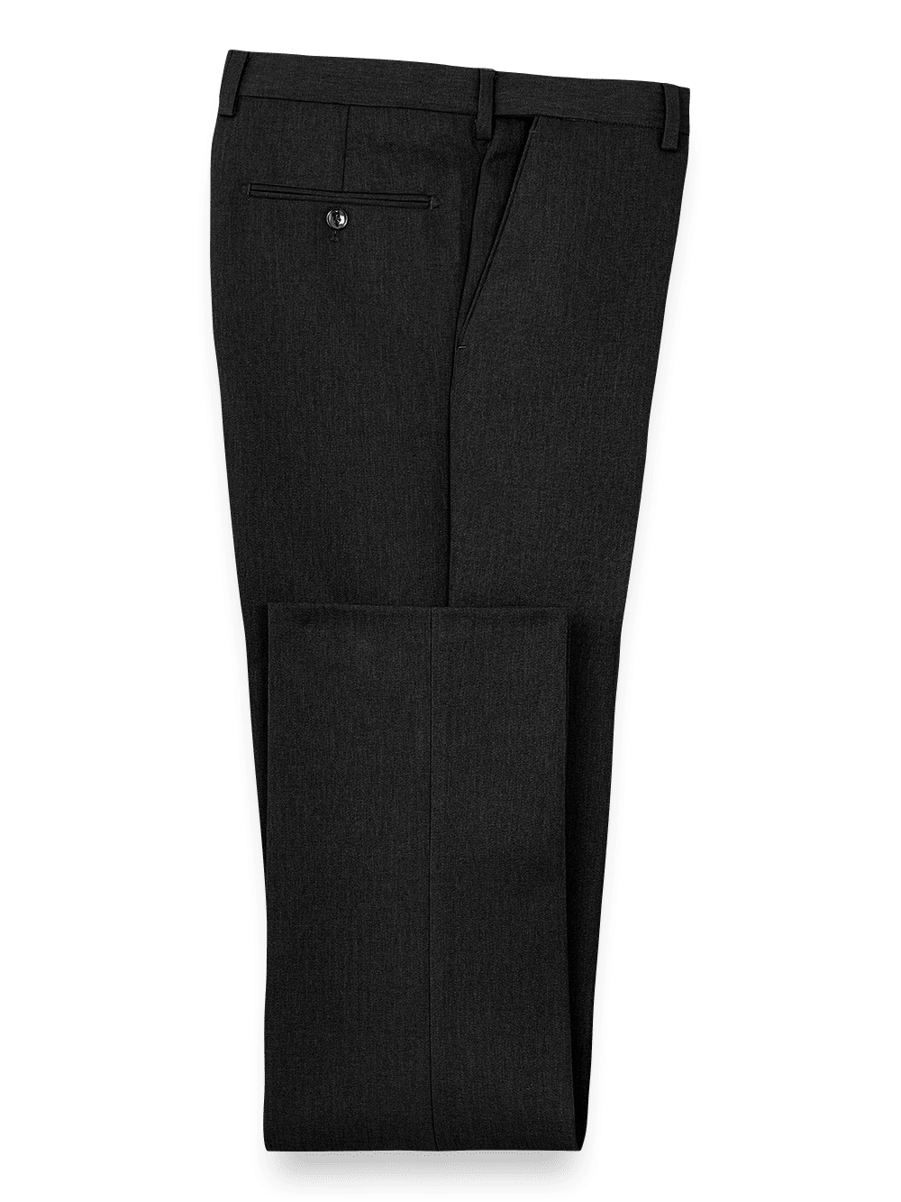 Product Image of Microfiber Herringbone Flat Front Pants-Black#model_flat front