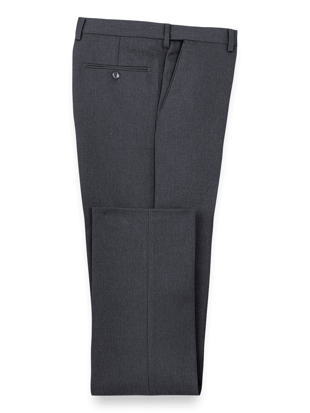 Product Image of Microfiber Herringbone Flat Front Pants-Grey#model_flat front