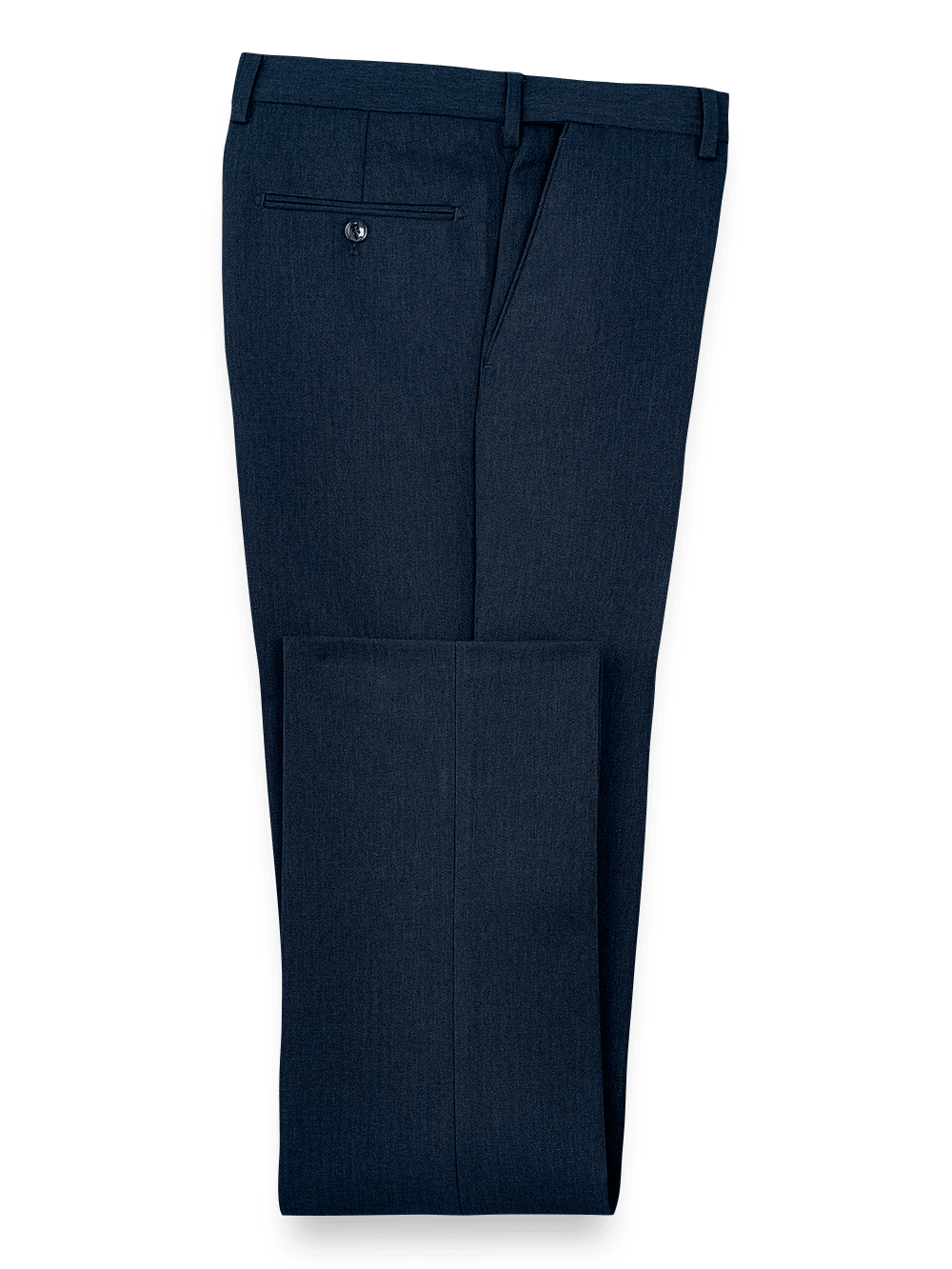 Product Image of Microfiber Herringbone Flat Front Pants-Navy#model_flat front