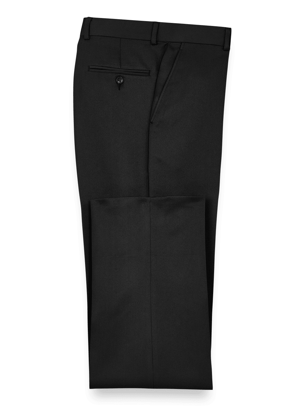 Product Image of Solid Microfiber Flat Front Pants-Black#model_flat front