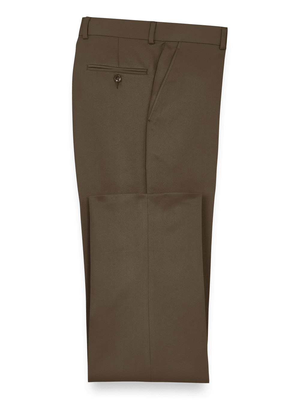 Product Image of Solid Microfiber Flat Front Pants-Cocoa#model_flat front
