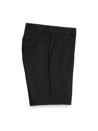 Linen Flat Front Shorts - Black