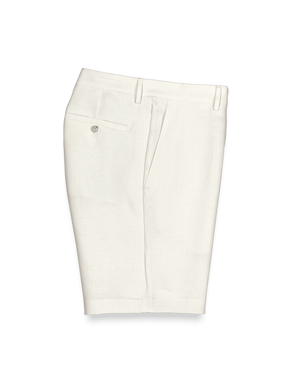 Product Image of Linen Flat Front Shorts-Ivory#model_flat front