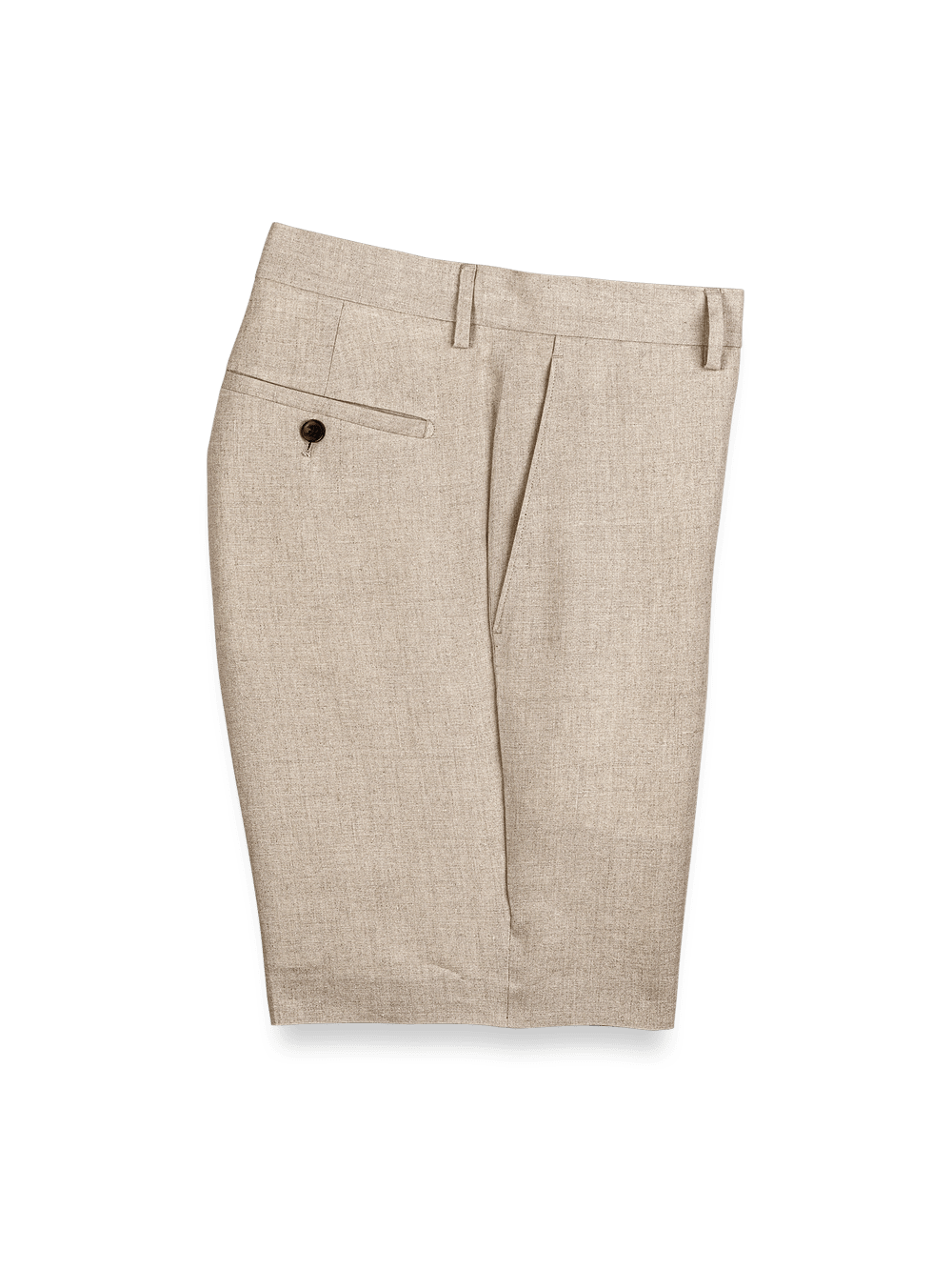 Product Image of Linen Flat Front Shorts-Natural#model_flat front
