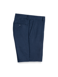 Linen Flat Front Shorts - Navy