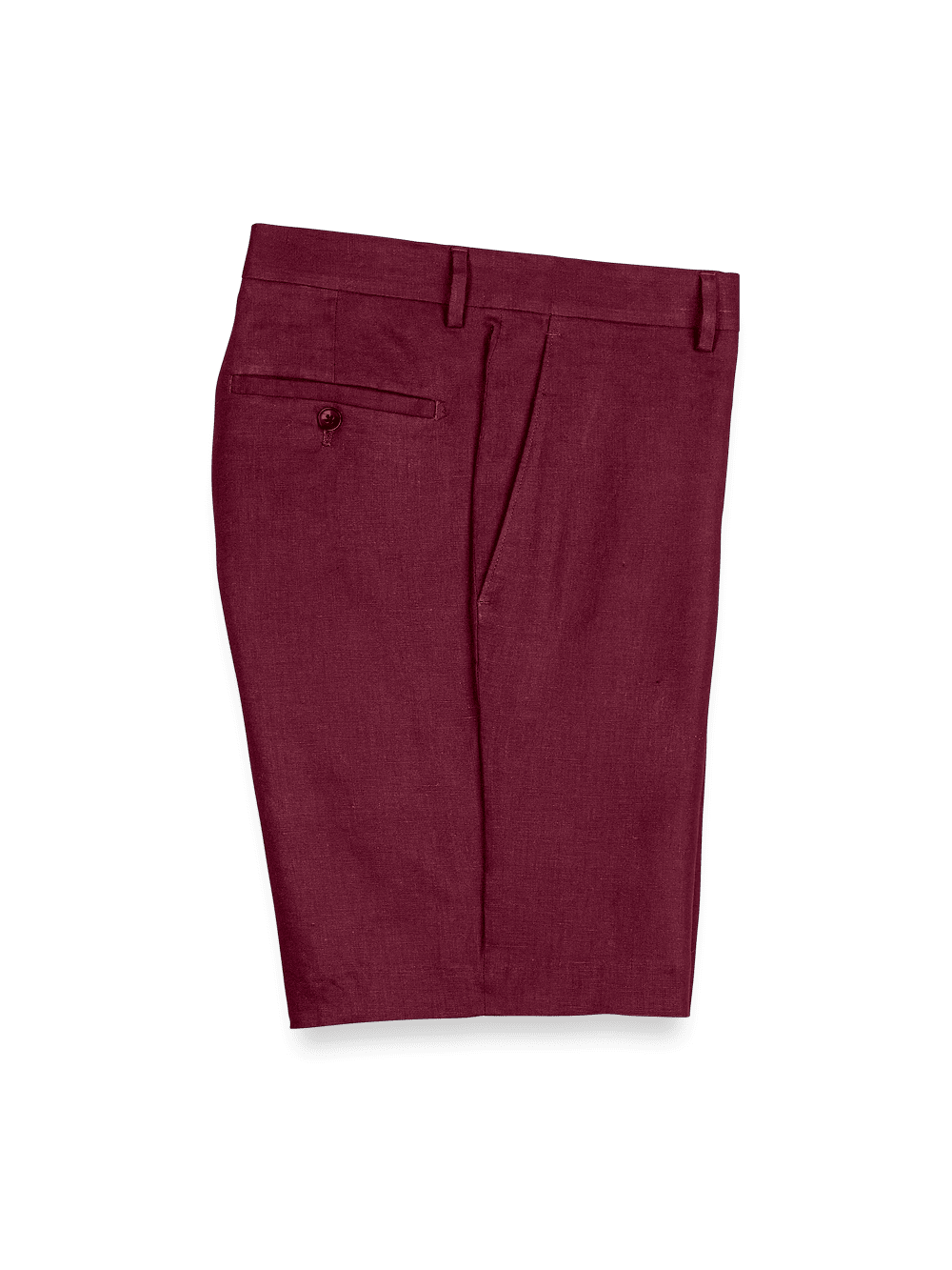 Product Image of Linen Flat Front Shorts-Burgundy#model_flat front