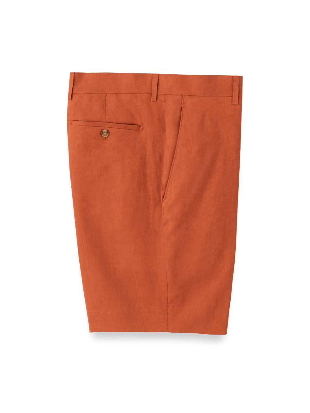 Product Image of Linen Flat Front Shorts-Terracotta#model_flat front