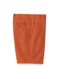 Linen Flat Front Shorts - Terracotta