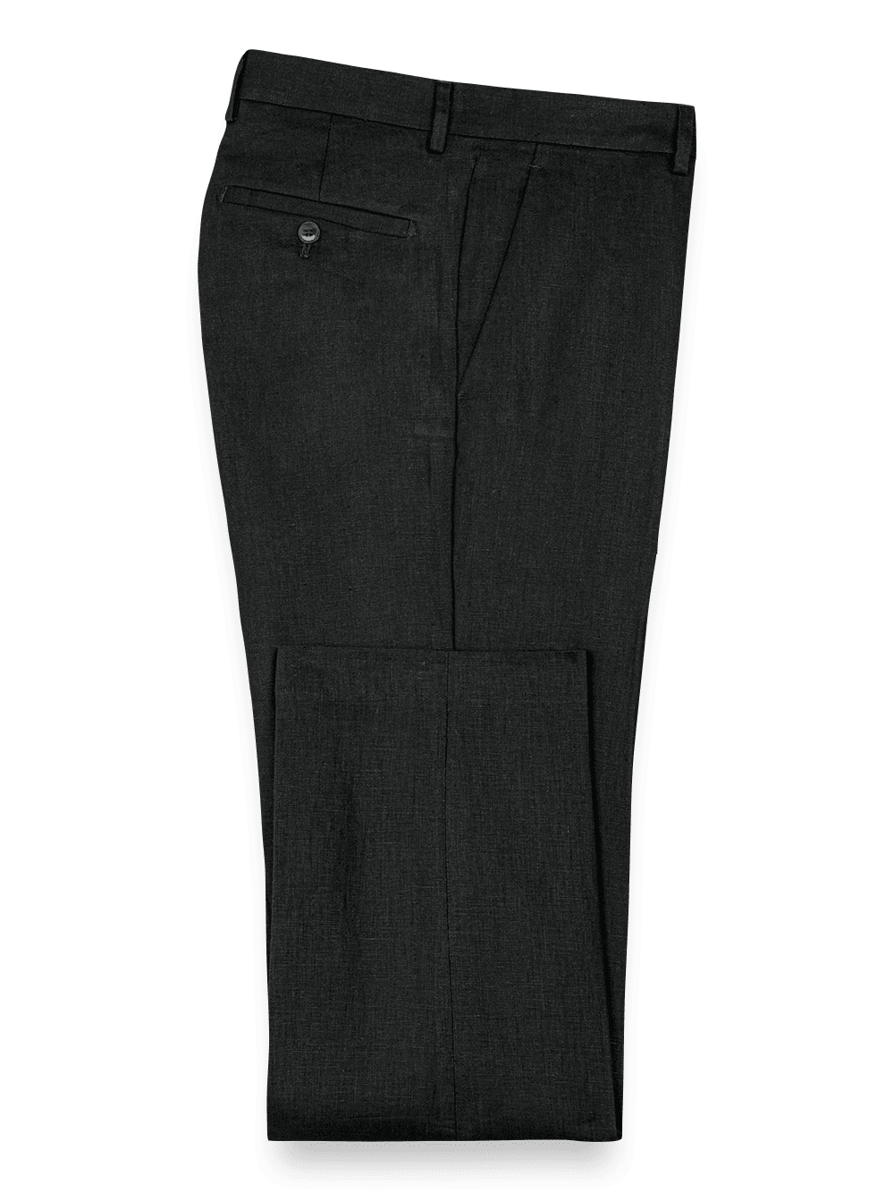 Product Image of Linen Flat Front Pants-Black#model_flat front