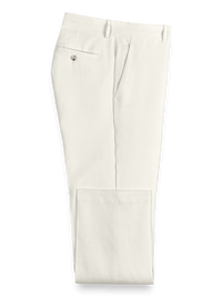 Linen Flat Front Pants - Ivory