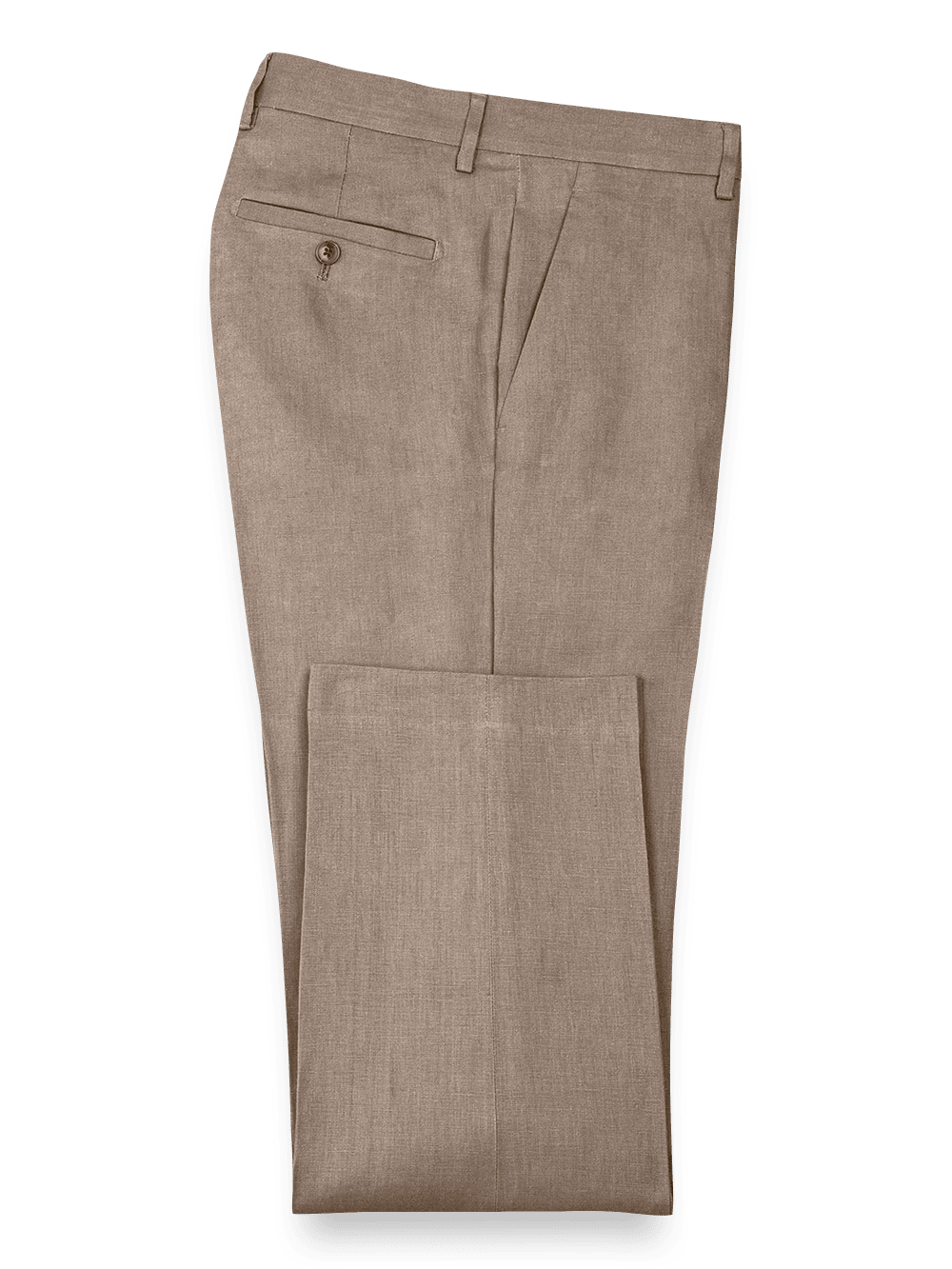 Product Image of Linen Flat Front Pants-Khaki#model_flat front