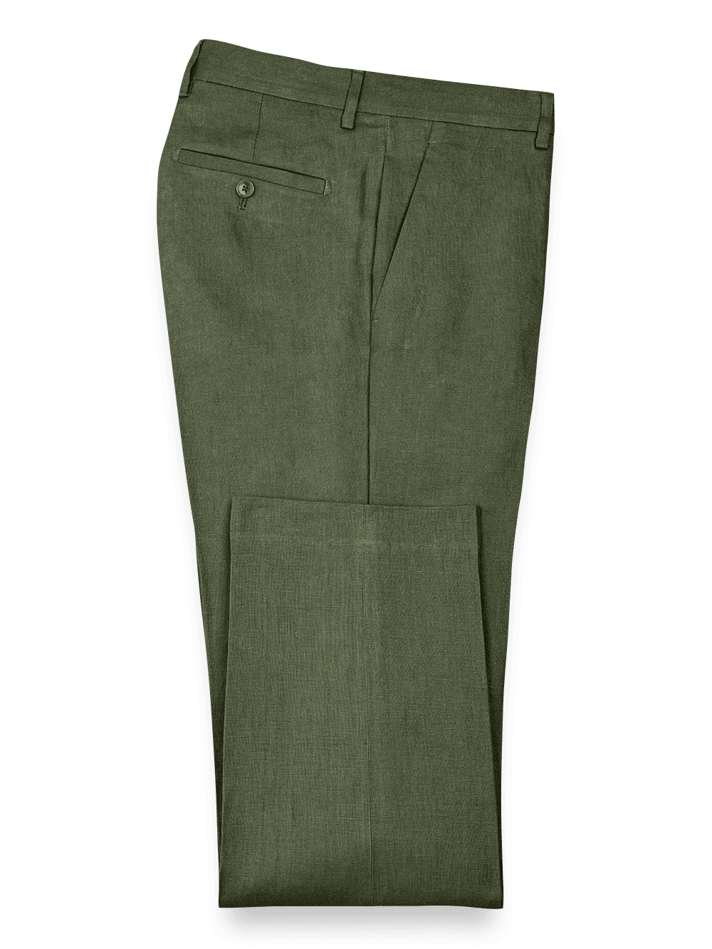 Product Image of Linen Flat Front Pants-Olive#model_flat front