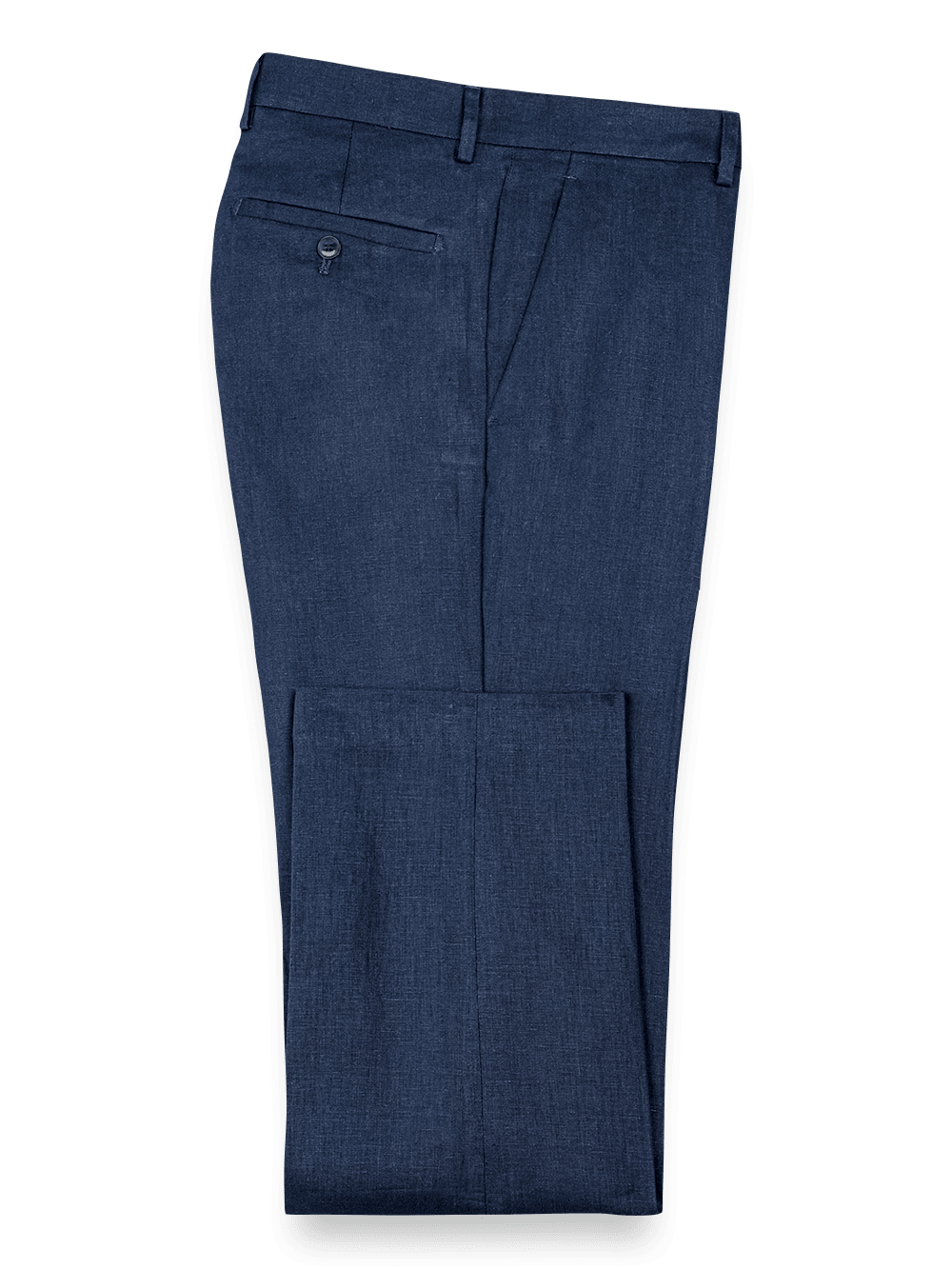 Product Image of Linen Flat Front Pants-Navy#model_flat front