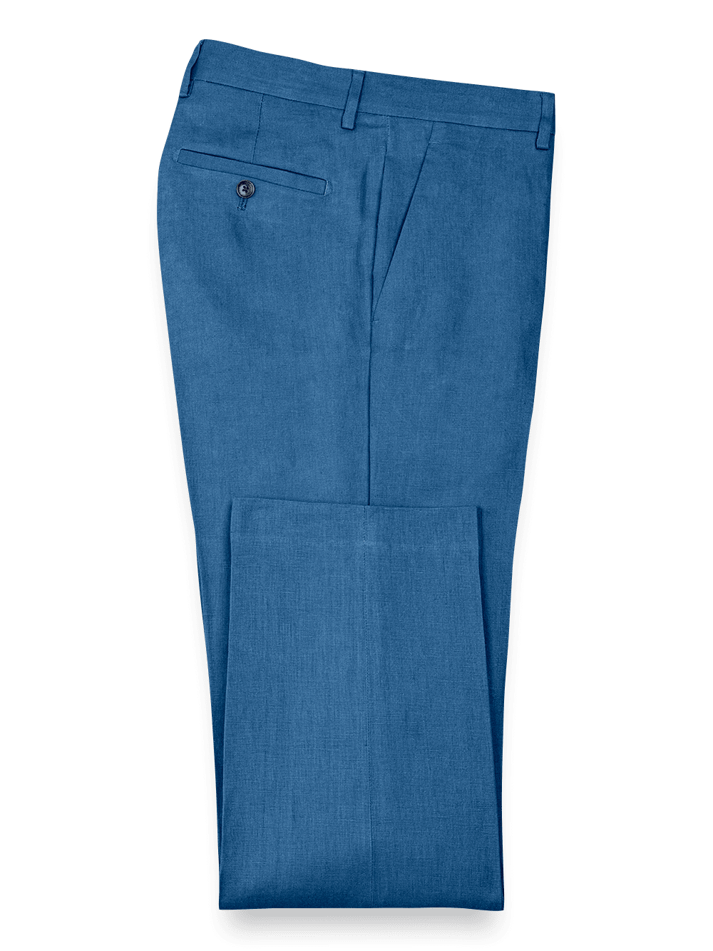 Product Image of Linen Flat Front Pants-Indigo#model_flat front