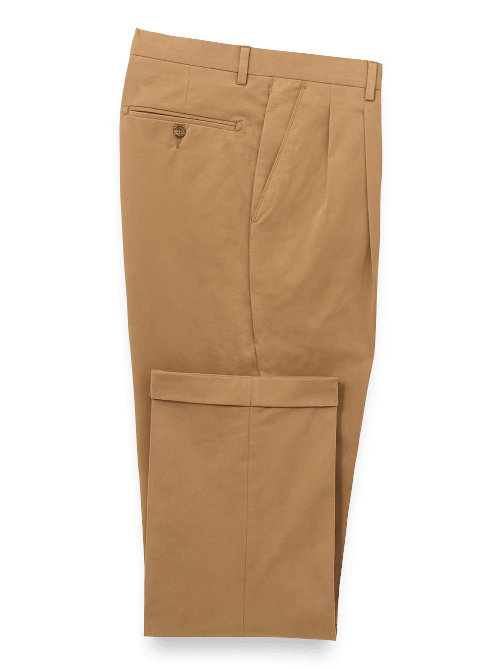 Product Image of Classic Fit Cotton Stretch Twill Pleated Pants-Copper#model_pleated front
