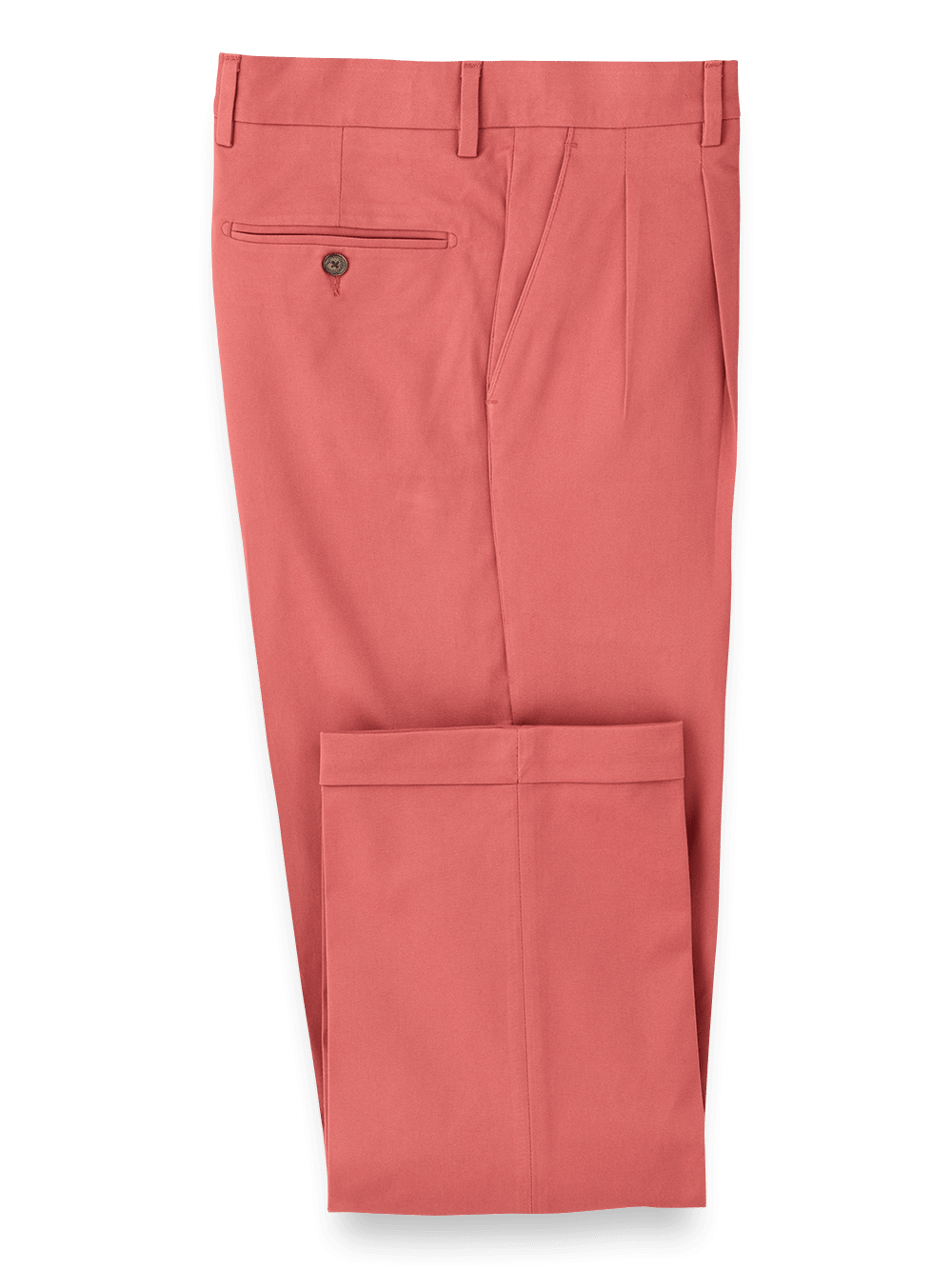 Product Image of Classic Fit Cotton Stretch Twill Pleated Pants-Rose#model_pleated front
