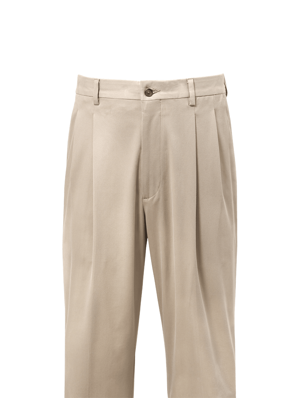 Alternate Image of Classic Fit Cotton Stretch Twill Pleated Pants-1#model_pleated front