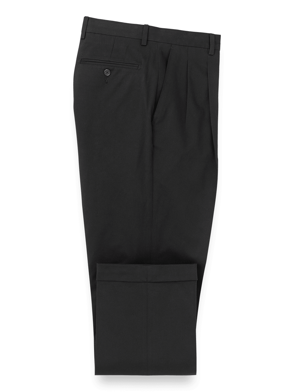 Product Image of Cotton Stretch Twill Pants-Black#model_pleated front