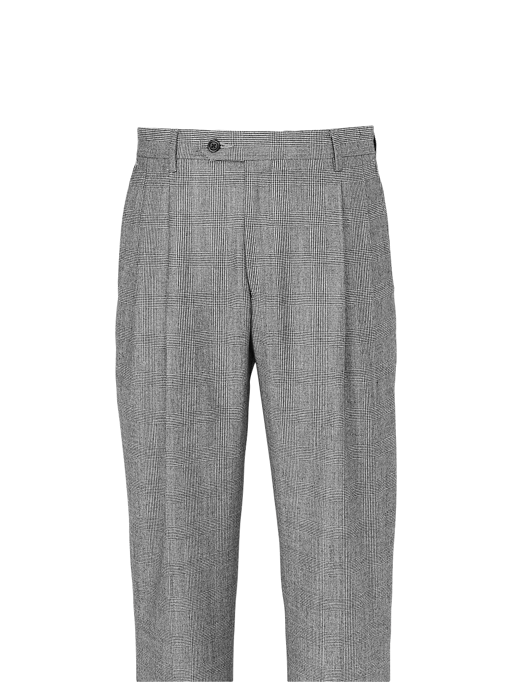 Alternate Image of Wool Flannel Plaid Pleated Pants-1#model_pleated front