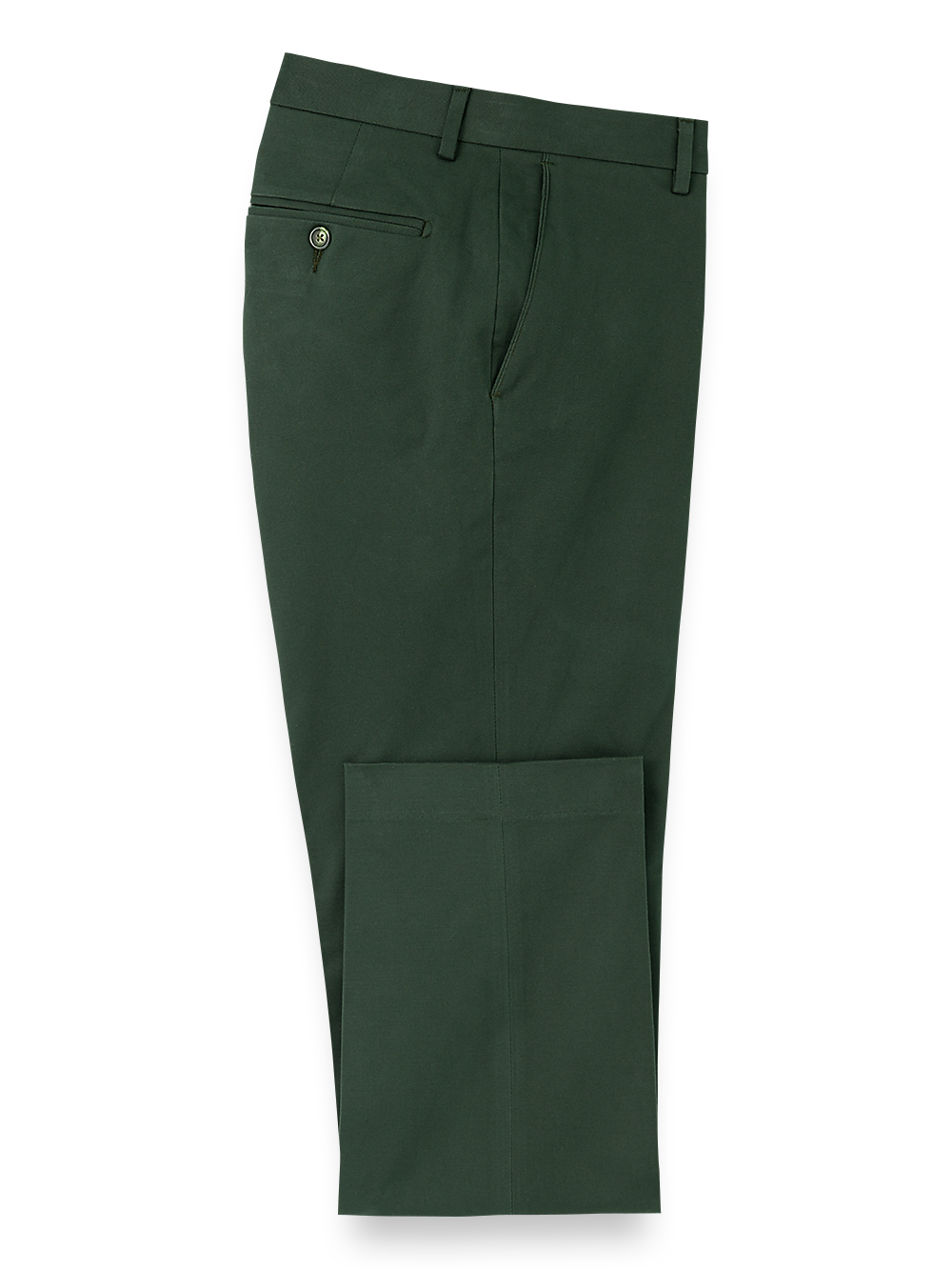 Product Image of Cotton Stretch Twill Flat Front Pants-Dark Green#model_flat front
