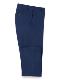 Cotton Stretch Twill Flat Front Pants - Bright Navy