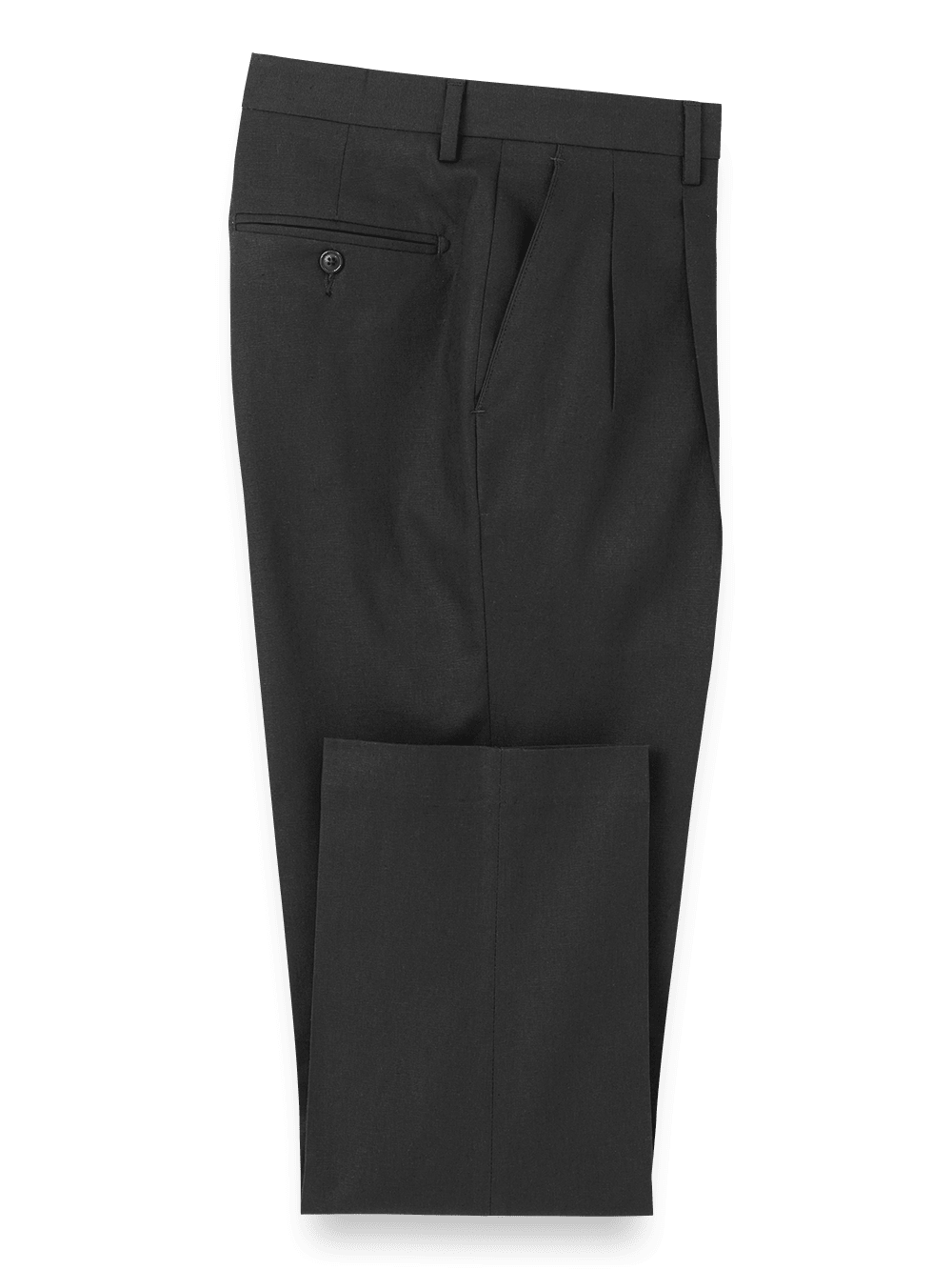 Product Image of Linen / Cotton Pants-Black#model_pleated front