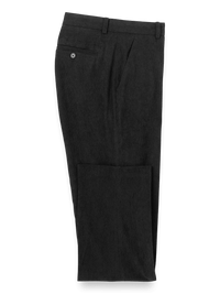 Corduroy Flat Front Pants - Black
