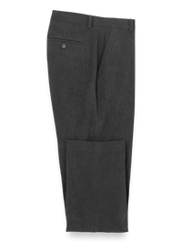 Corduroy Flat Front Pants - Charcoal