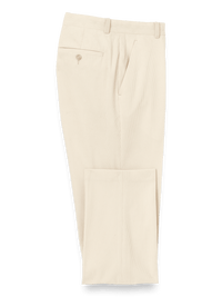 Corduroy Flat Front Pants - Winter White