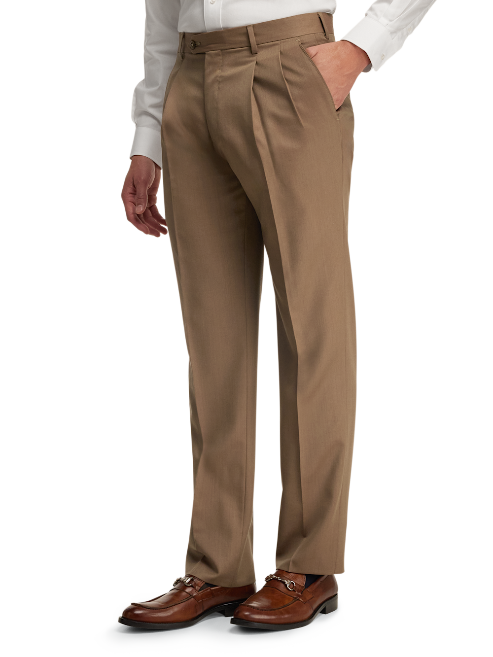 Alternate Image of Wool Gabardine Pants-3#model_pleated front