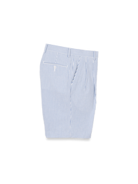Cotton Seersucker Shorts - Blue Stripe