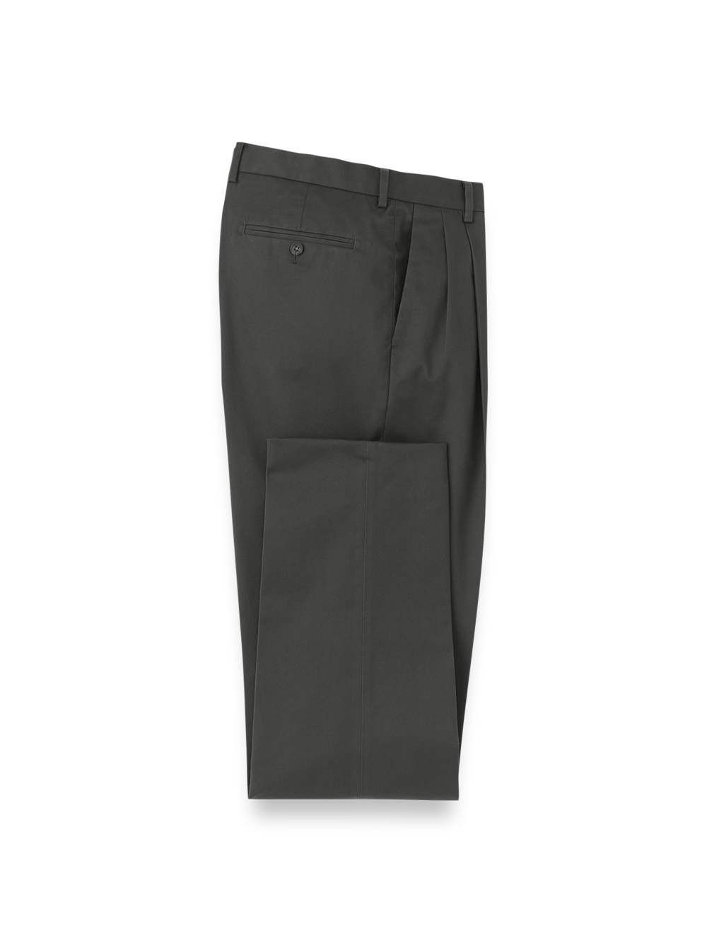 Product Image of Non-iron Cotton Stretch Twill Pant-Charcoal#model_pleated front