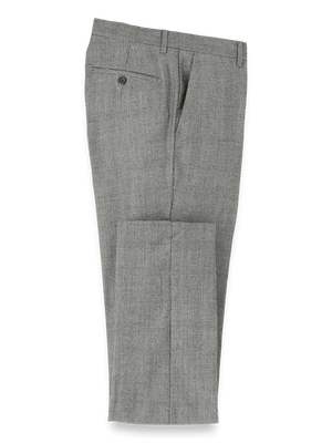 Wool Flannel Plaid Pants - Black