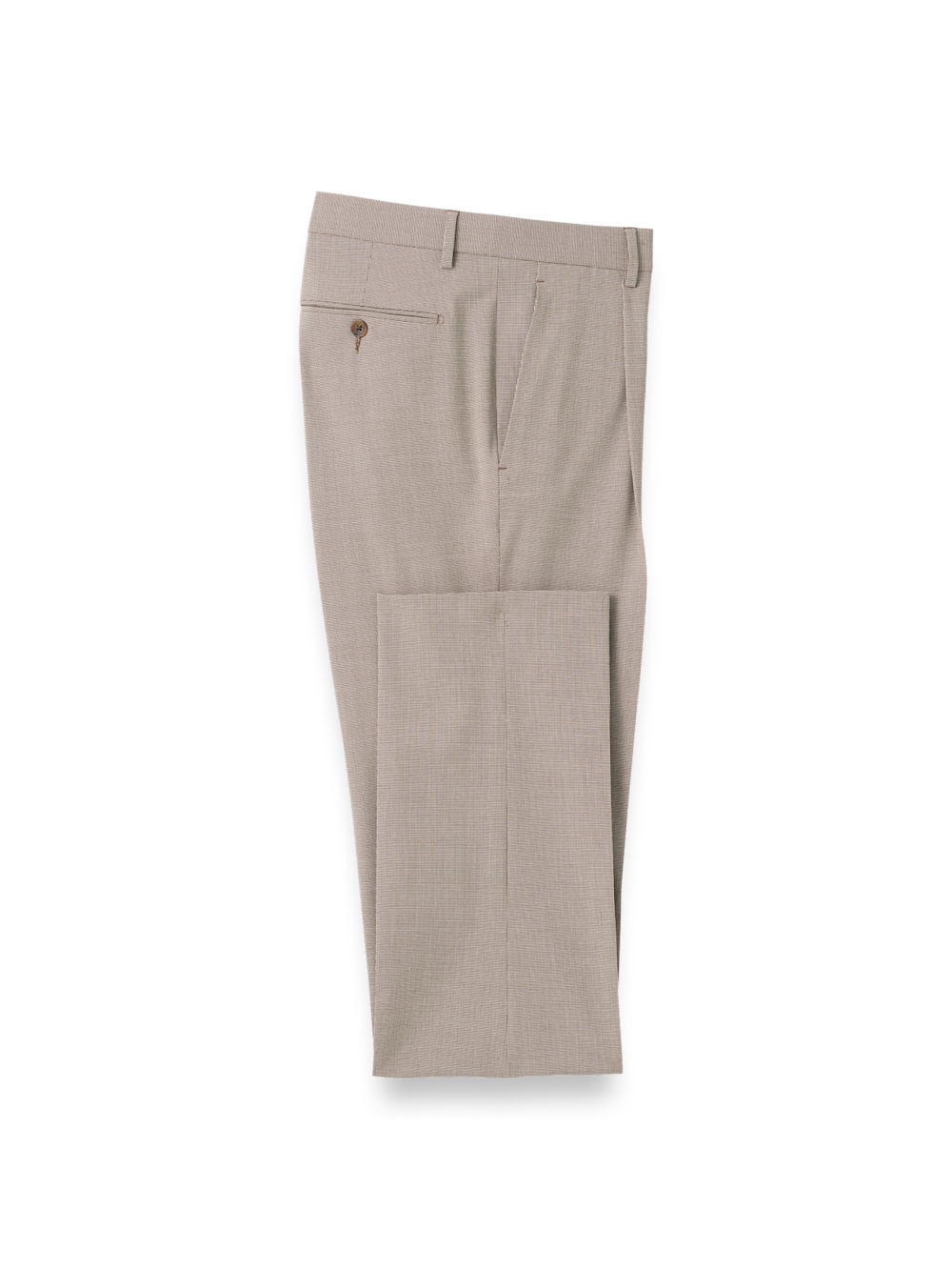 Product Image of Microfiber Check Single Pleat Pants-Brown/White