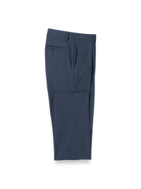Microfiber Check Single Pleat Pants - Navy