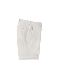Linen Chambray Twill Flat Front Shorts - Ivory