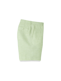 Linen Chambray Twill Flat Front Shorts - Mint