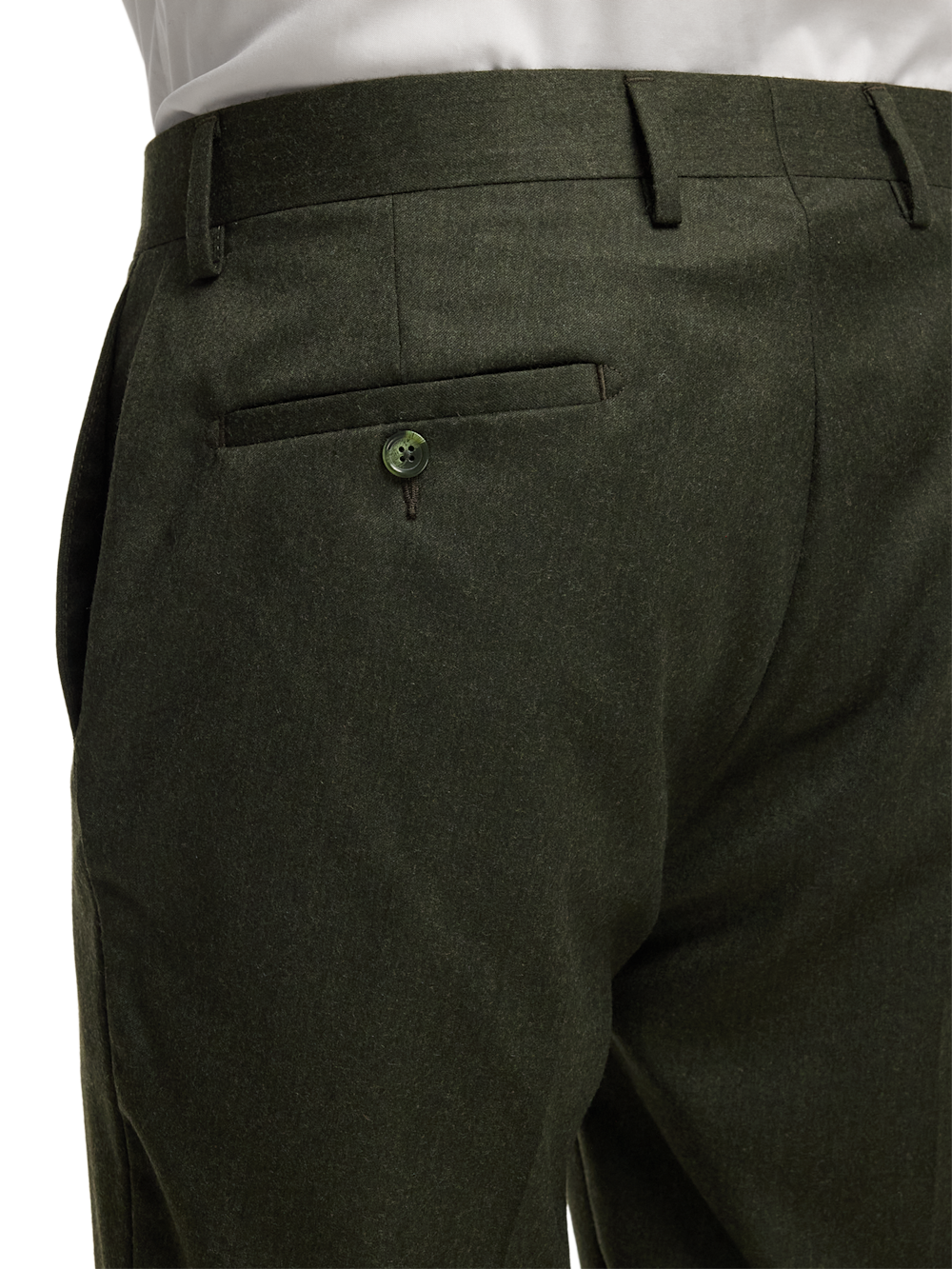 Alternate Image of Wool Flannel Solid Pants-5#model_flat front