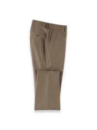 Wool Flannel Houndstooth Pants - Brown