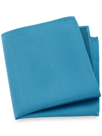Solid Twill Silk Pocket Square - Teal