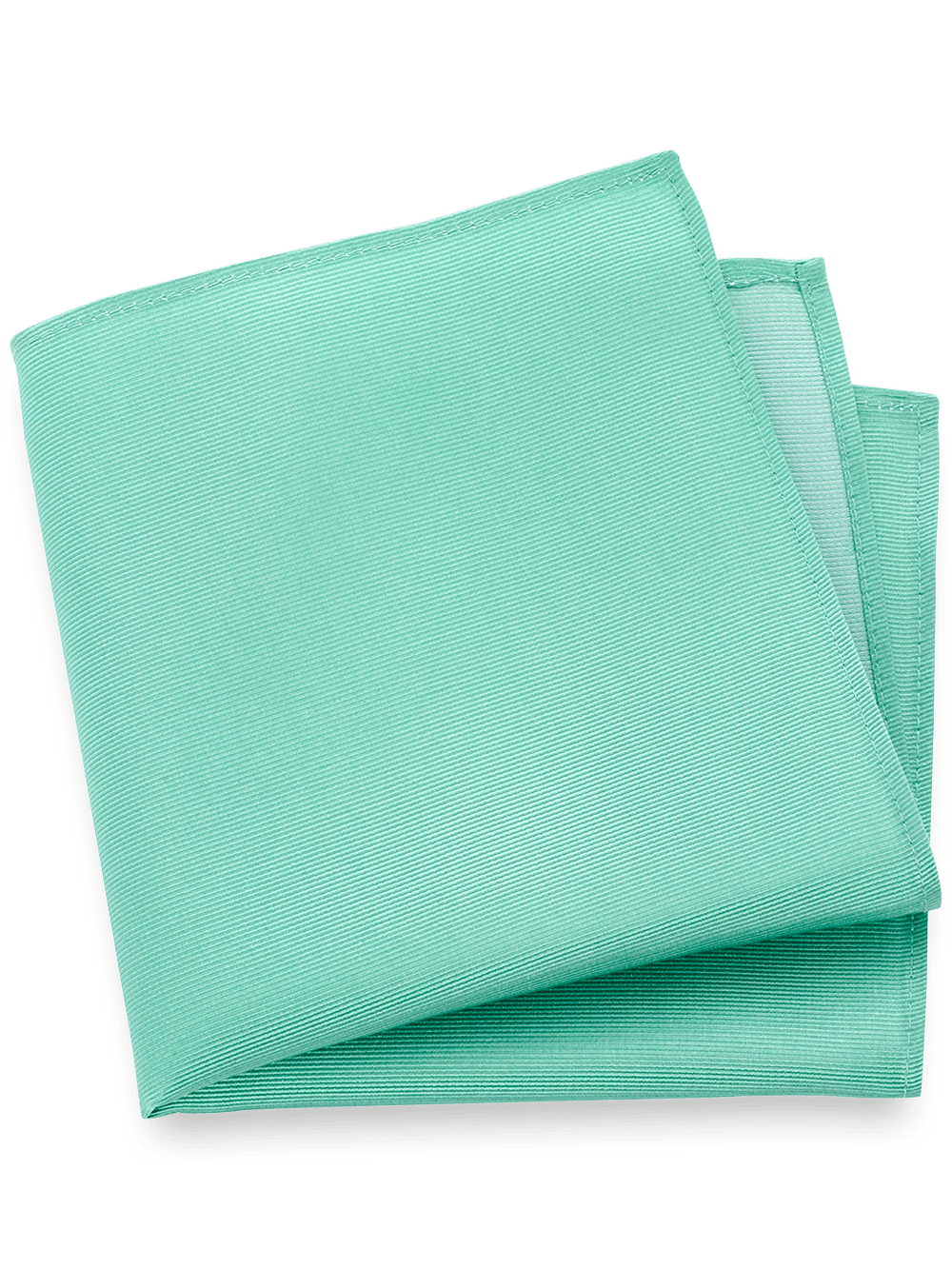 Product Image of Solid Twill Silk Pocket Square-Mint