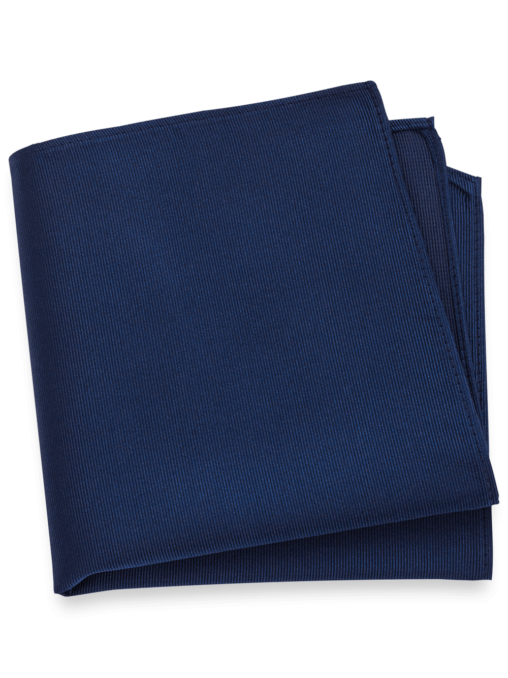 Product Image of Solid Twill Silk Pocket Square-Navy