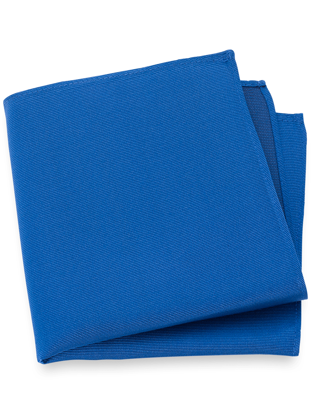 Product Image of Solid Twill Silk Pocket Square-Blue