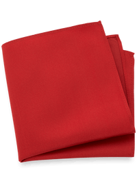 Solid Twill Silk Pocket Square - Red