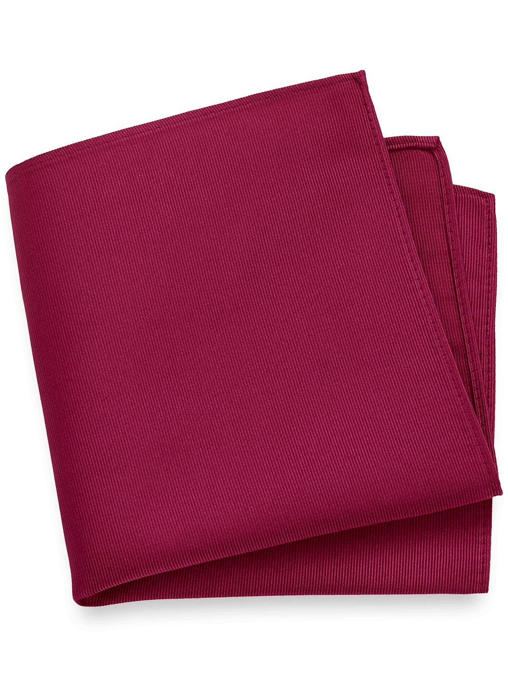 Product Image of Solid Twill Silk Pocket Square-Wine