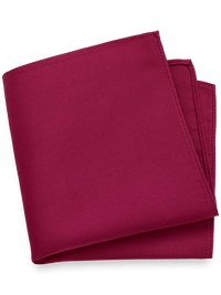 Solid Twill Silk Pocket Square - Wine